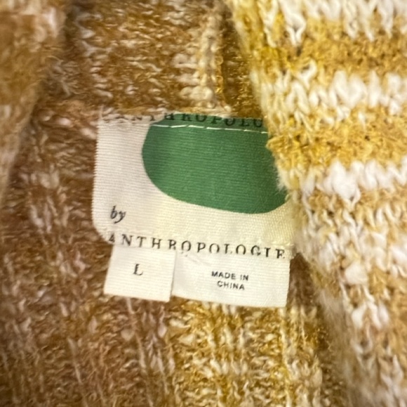 Anthropologie Marled Yellow Open-Front Cardigan - Picture 3 of 6